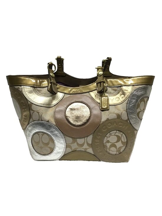 Coach Handbags - Coach Carly Tote F16180 Patchwork Embossed Metallic with Signature Tag